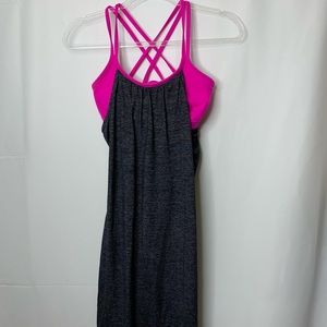 Athleta Sports Dress Built In Bra Pink Gray XS